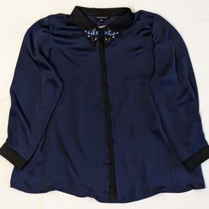 Black and dark blue rhinestone blouses size 24 Addition Elle